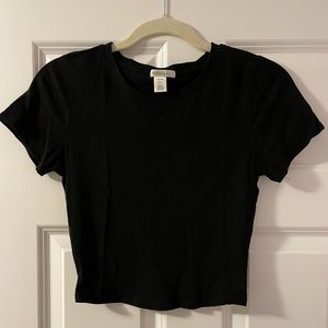BOZZOLO cropped black tee